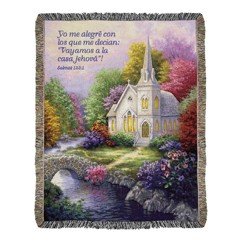 Church In Country Tapestry Throw - Spanish 50x60 Woven - AT TEN Distribution