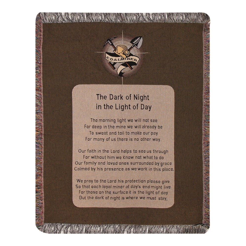 Coal Miner'S Prayer Tapestry Throw 50X60 Woven Throw - AT TEN Distribution
