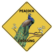 Load image into Gallery viewer, CROSSWALKS Peacock Crossing 12&quot; X 12&quot; Aluminum Sign (X218) - AT TEN Distribution
