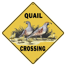 Load image into Gallery viewer, CROSSWALKS Quail Crossing 12&quot; X 12&quot; Aluminum Sign (X143) - AT TEN Distribution
