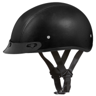 D.O.T. DAYTONA SKULL CAP- LEATHER COVERED- M