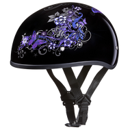 D.O.T. DAYTONA SKULL CAP- W/ BUTTERFLY- L