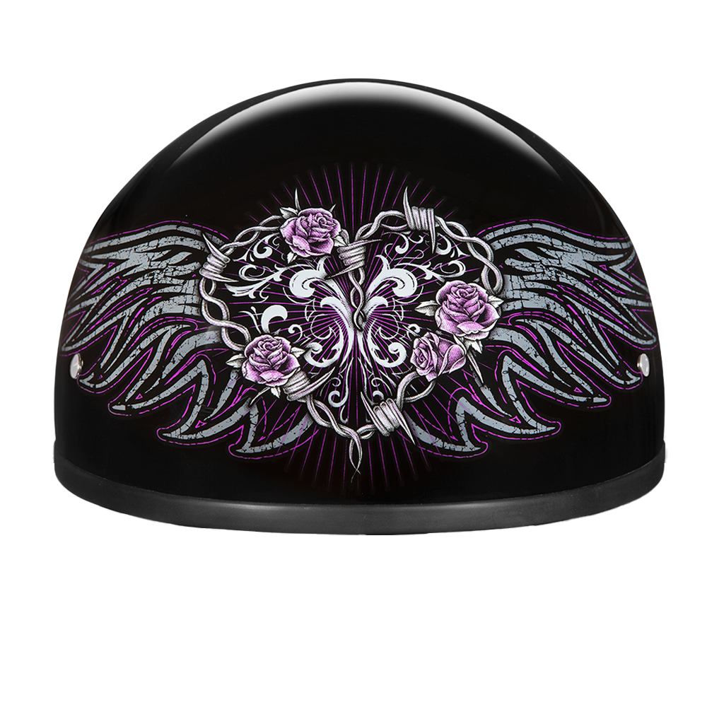 D.O.T. DAYTONA SKULL CAP- W/ BARBED WIRE HEART- XL