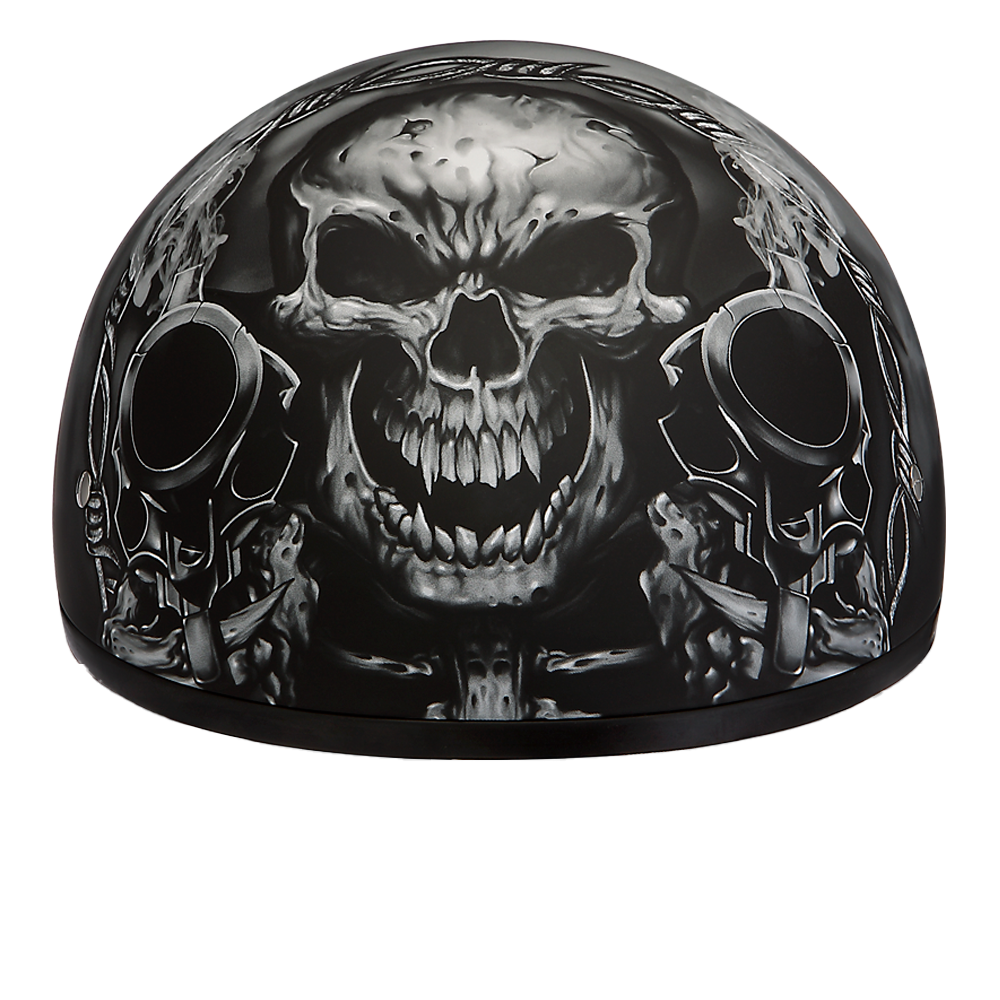 D.O.T. DAYTONA SKULL CAP- W/ GUNS- 2XS
