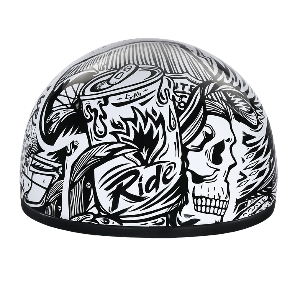 D.O.T. DAYTONA SKULL CAP- W/ LIVE FAST- L