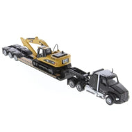 Diecast Masters 1/87 Kenworth T880s SBFS 40in Sleeper Tandem Tractor w/Lowboy & Caterpillar 320D L Hydraulic Excavator 84420 - AT TEN Distribution