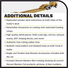 Load image into Gallery viewer, Diecast Masters Cat Caterpillar CT660 Day Cab with XL 120 Low - Profile HDG Lowboy Trailer and Operator Core Classics Series 1/50 Diecast Model 85503 C - AT TEN Distribution
