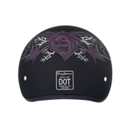 D.O.T. DAYTONA SKULL CAP - W/ PURPLE ROSE - S - AT TEN Distribution