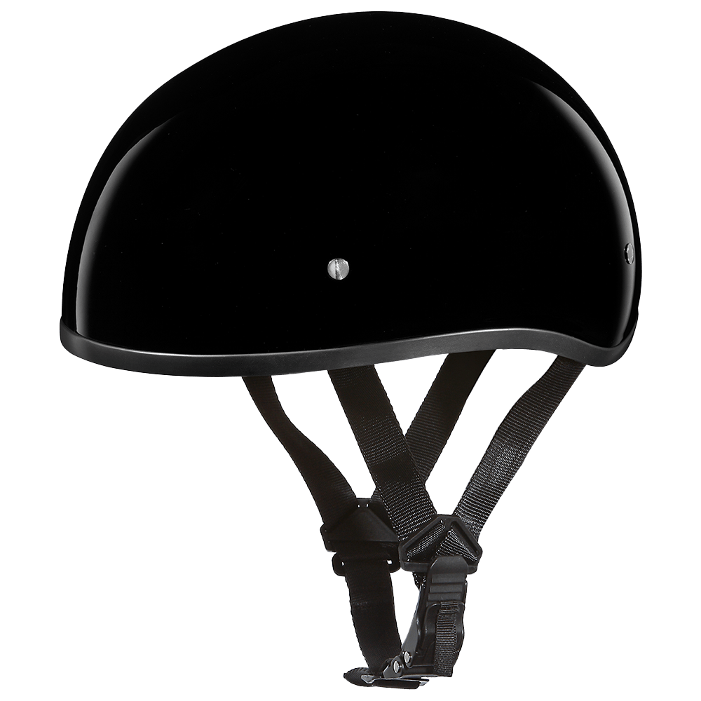 D.O.T. DAYTONA SKULL CAP W/O VISOR - HI - GLOSS BLACK - 2XS - AT TEN Distribution