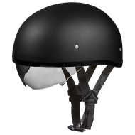 D.O.T. DAYTONA SKULL CAP W/ INNER SHIELD- DULL BLACK- L