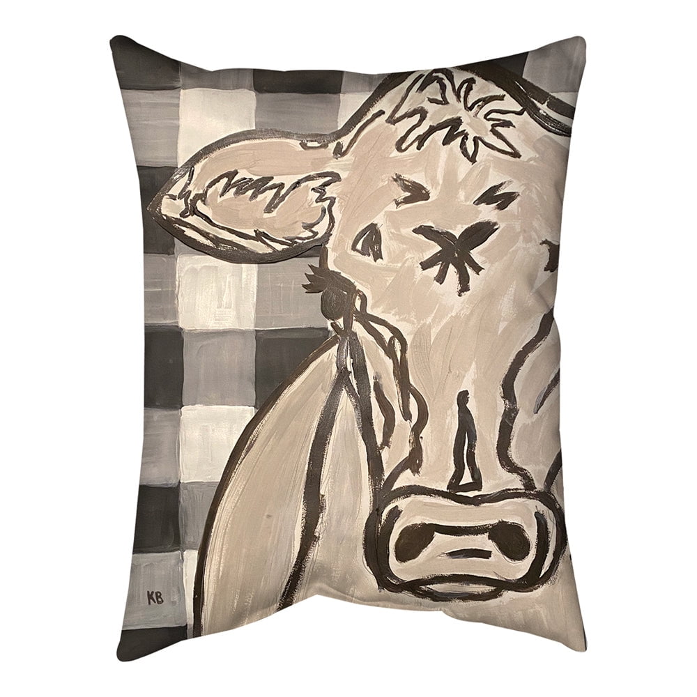 Farm Sketch Cow Climaweave Pillow 18