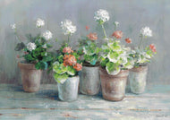 Farmhouse Geraniums Grande Wall Hanging 36x50 inch Tapestry with Rod - AT TEN Distribution