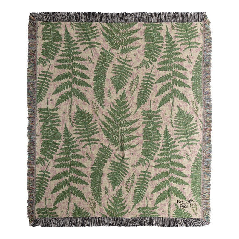 Ferns And Mushrooms Tapestry Throw 50