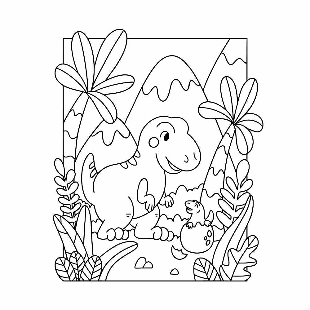 Giant Dinosaur Coloring Book Cardboard Cutout | Interactive Life - Size Party Standee Prop - AT TEN Distribution