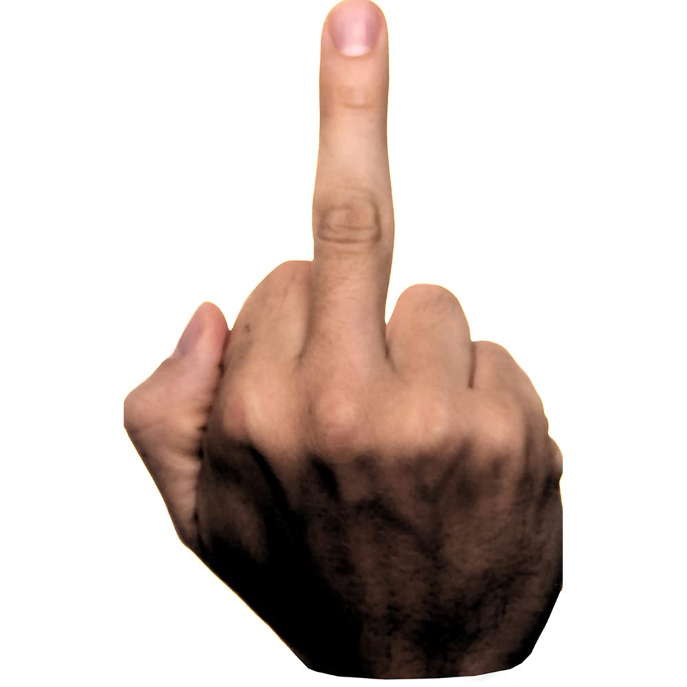 Giant Middle Finger Cardboard Sign (3ft) with Handle | Novelty Foam Finger Prop - AT TEN Distribution