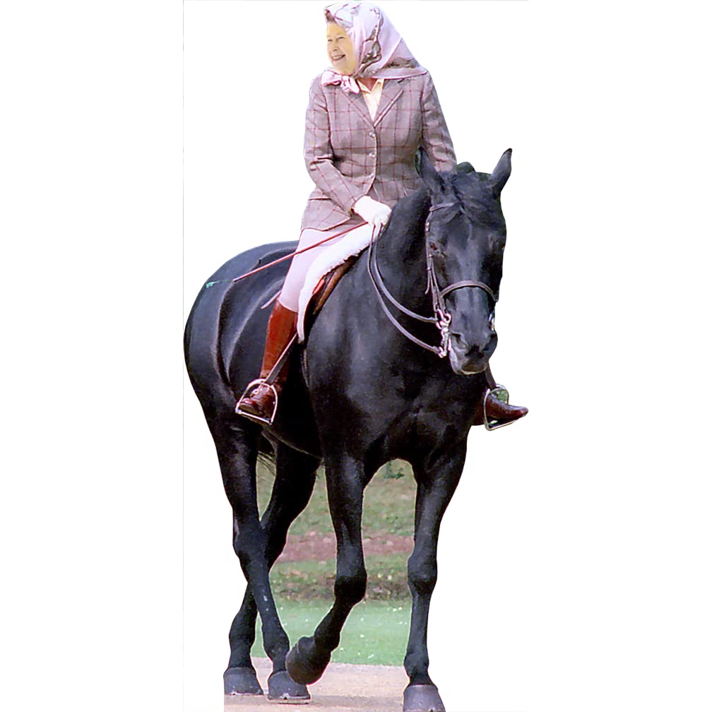 H10218 Queen Elizabeth II on Horse Cardboard Cutout Standup - AT TEN Distribution