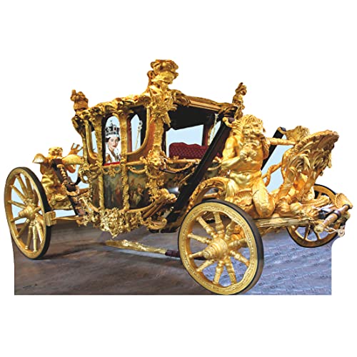 H10229 Queen Elizabeth Gold Stage Coach Carriage Jubilee Cardboard Cutout Standee Standup - AT TEN Distribution