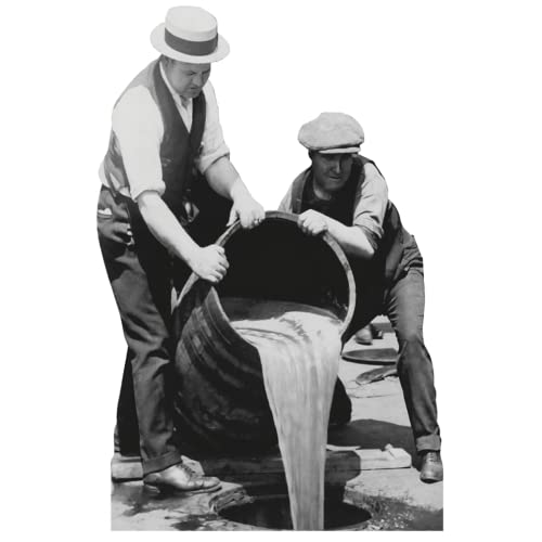 H10513 Authorities Disposing Liquor Alcohol Prohibition Cardboard Cutout Standee Standup - AT TEN Distribution