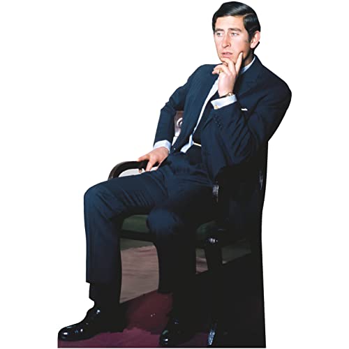 H10528 Prince King Charles 1972 Sitting Cardboard Cutout Standee Standup - AT TEN Distribution