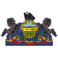 H11169 Pennsylvania State Flag Coat of Arms Seal Insignia Cardboard Cutout Standee Standup - AT TEN Distribution