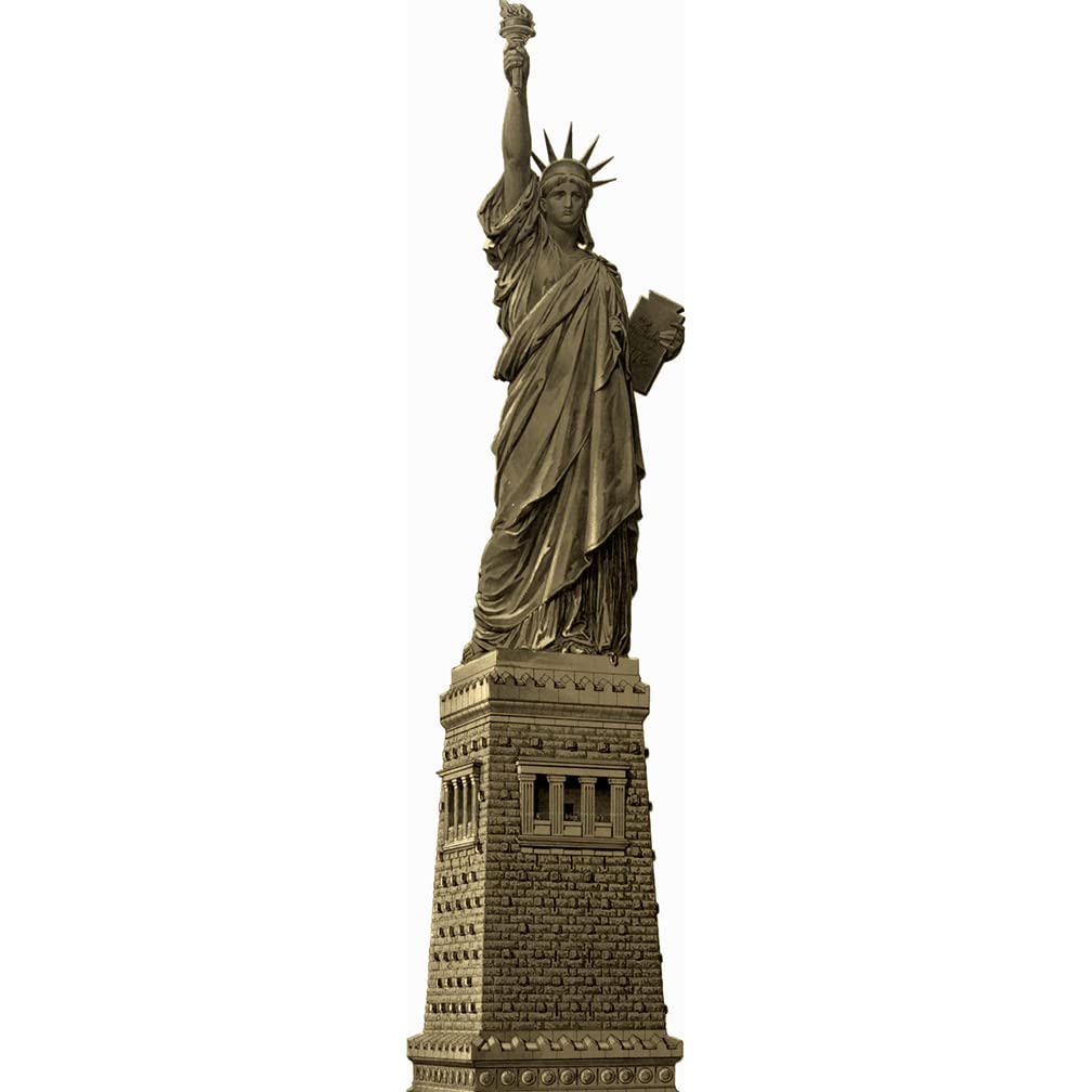 H13172 Statue of Liberty New York Vintage Early 1900s Illustration Cardboard Cutout Back Drop Stand up - AT TEN Distribution
