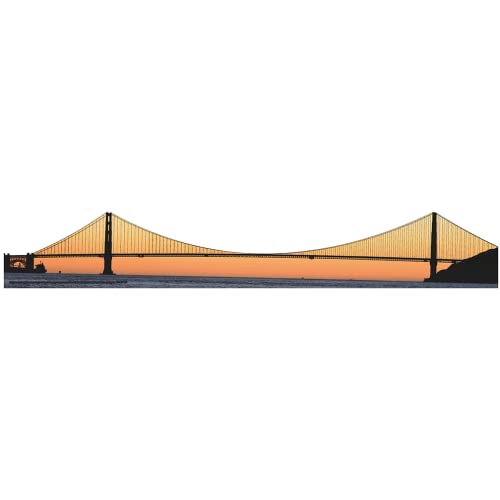 H13177 Golden Gate Bridge Silhouette San Francisco California Landmark Cardboard Cutout Back Drop Stand up - AT TEN Distribution