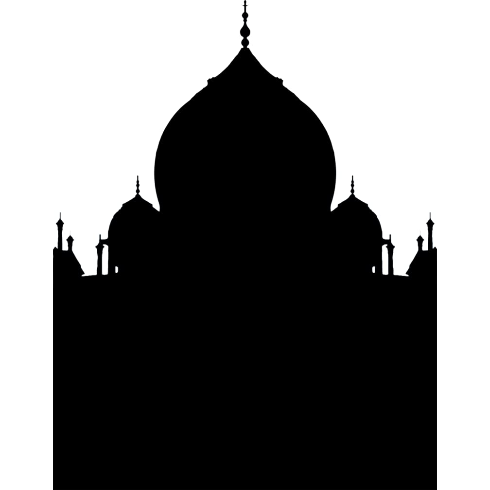 H13192 Taj Mahal Silhouette 5ft Tall Historic Monument Landmark Cardboard Cutout Back Drop Stand up - AT TEN Distribution
