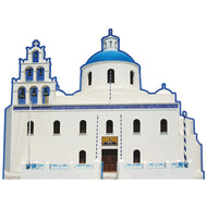 H13496 Blue Domed Church of Oia Santorini Greece Cardboard Cutout Standee Standup - AT TEN Distribution