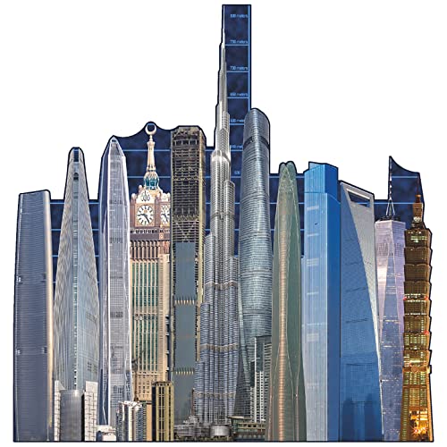 H13513 Worlds Tallest Buildings Top 12 Scale Model Cardboard Cutout Standee Standup - AT TEN Distribution