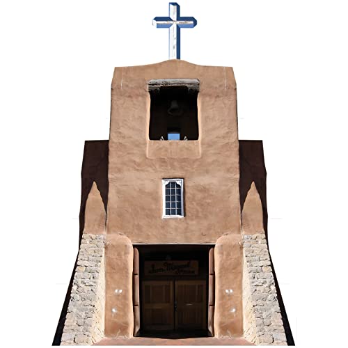 H13545 San Miguel Mission Church Santa Fe Cardboard Cutout Standee Standup - AT TEN Distribution