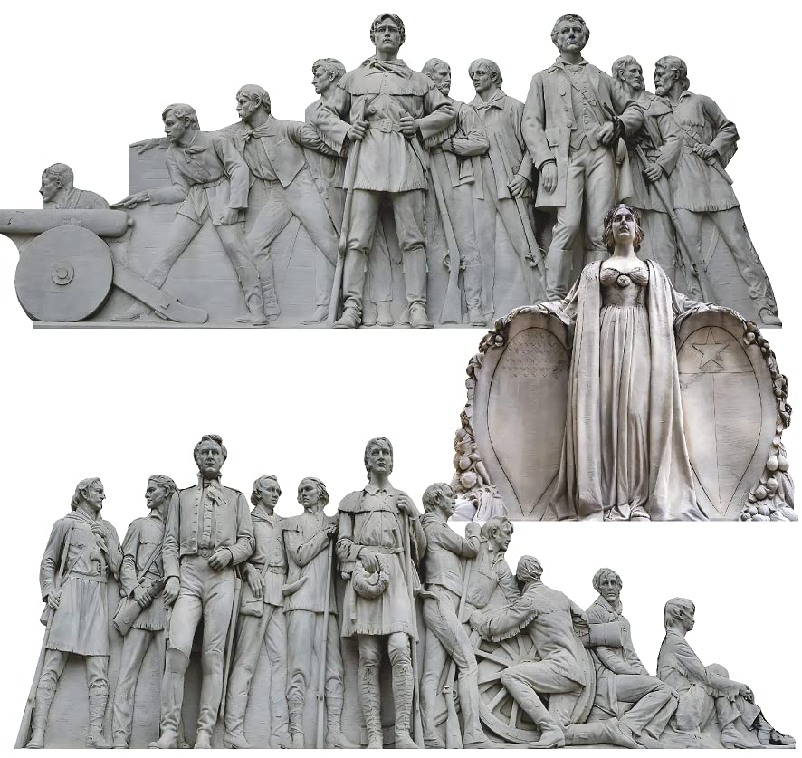 H13547 3 Piece Alamo Defenders Memorial Heroes Cenotaph Panorama Cardboard Cutout Standee Standup - AT TEN Distribution