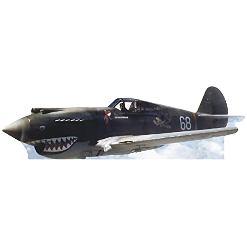 H32034 Military Shark Plane Squadron Hell's Angels Flying Tigers Cardboard Cutout Standee Standup - AT TEN Distribution