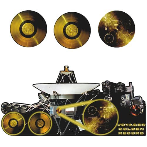 H69347 Voyager Golden Record Sounds of Earth Interstellar Space Probe NASA Space Cardboard Cutout Back Drop Stand up - AT TEN Distribution
