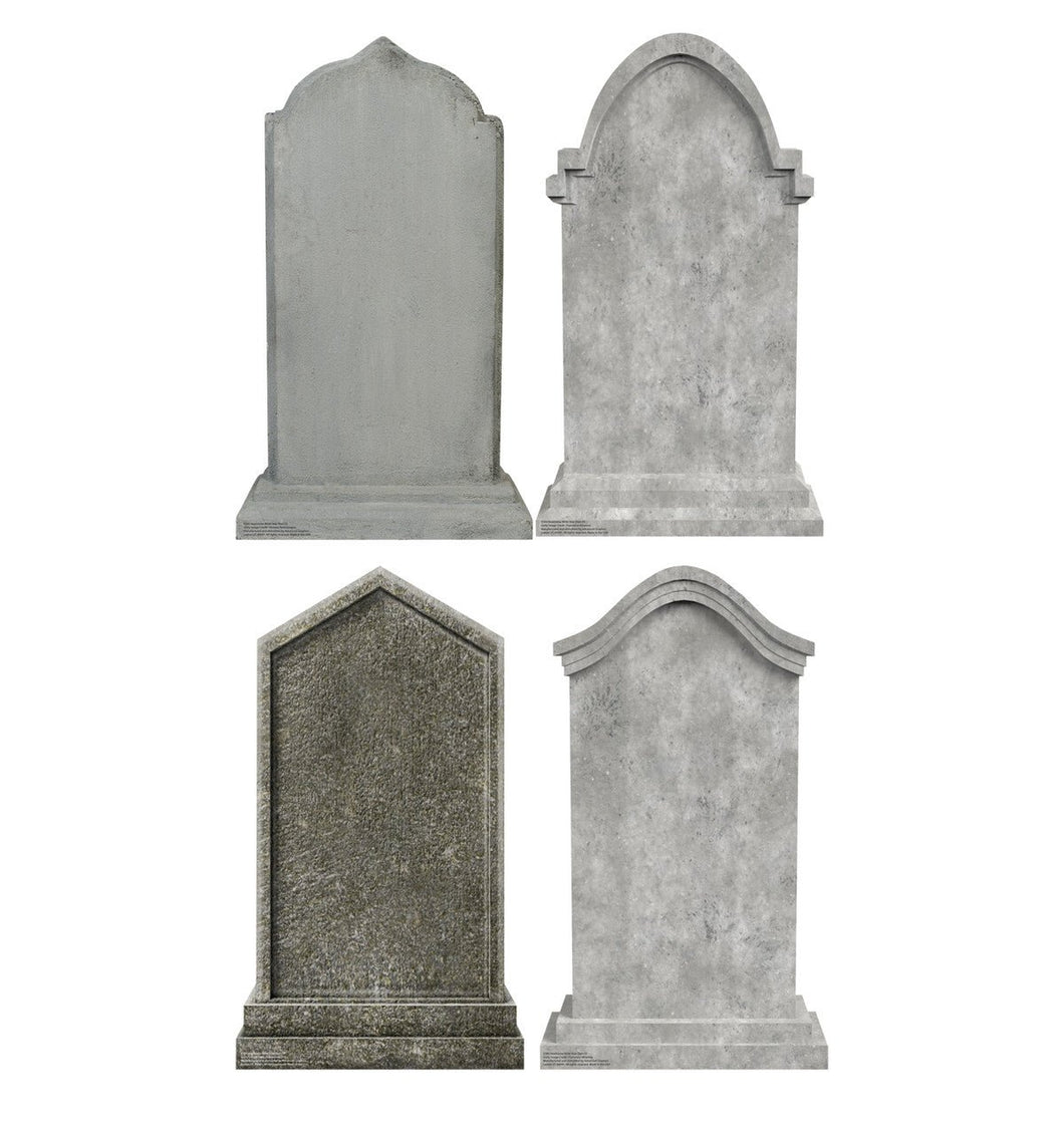 Headstone Write your Own Set of 4 Cardboard Cutouts - AT TEN Distribution