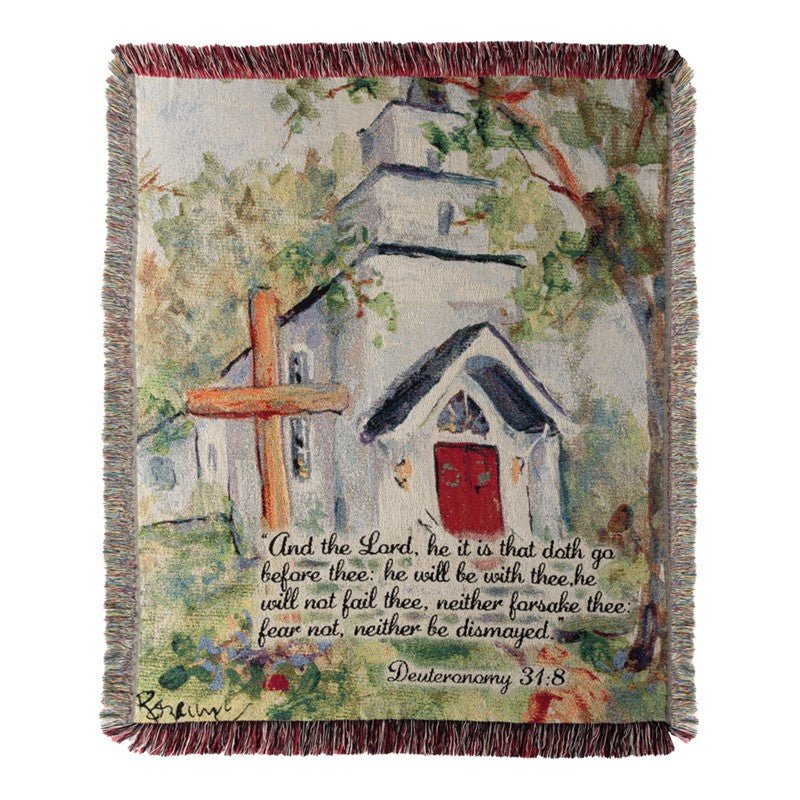 Historic Church Tapestry Throw 50x60 Woven - AT TEN Distribution