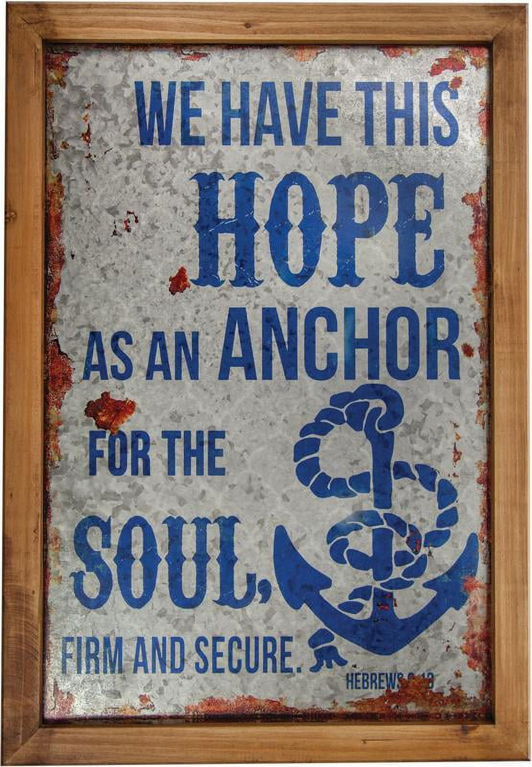 Hope Anchor Wood/Metal Word Sign S/2 - AT TEN Distribution