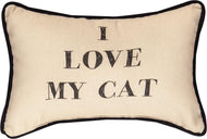I Love My Cat 12.5 x 8.5 Inch Decorative Word Pillow - AT TEN Distribution