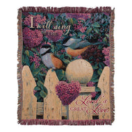 I Will Sing Of Lord's Great Love Tapestry Throw 50x60 Woven Throw - AT TEN Distribution