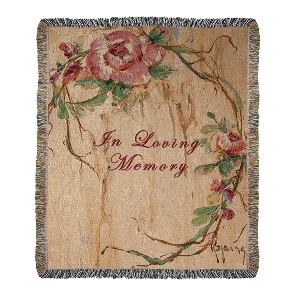In Loving Memory Rose 50X60 Woven Tapestry Throw - AT TEN Distribution