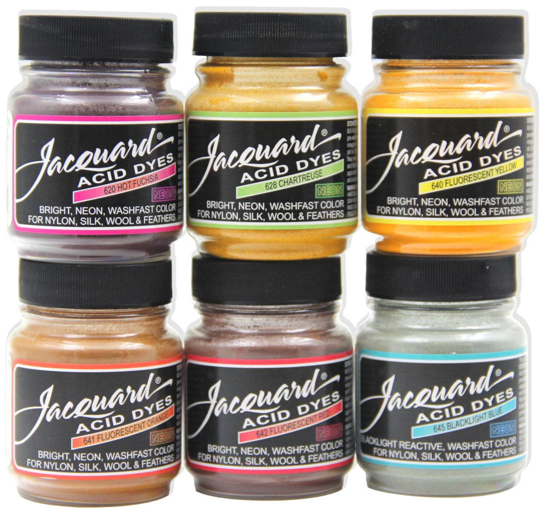 Jacquard Acid Dye 6 Color Neon Set Jacquard Acid Dye - 1/2 Oz Net Wt - AT TEN Distribution