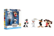 Jada Looney Tunes Metalfigs 4 - Pack - Bugs Bunny, Tasmanian Devil, Daffy Duck, Sylvester the Cat - Collectible 2,5