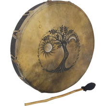 Load image into Gallery viewer, Kheops International Ceremonial Drum - Tree of Life, 12&quot; Diameter, Includes Beater, Handmade &amp; Painted by Bali Artisans - AT TEN Distribution
