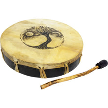 Load image into Gallery viewer, Kheops International Ceremonial Drum - Tree of Life, 12&quot; Diameter, Includes Beater, Handmade &amp; Painted by Bali Artisans - AT TEN Distribution
