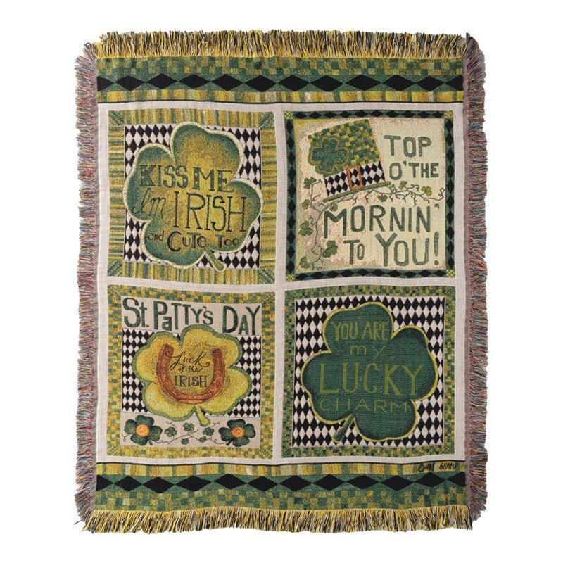 Kiss Me I'm Irish Tapestry Throw 50