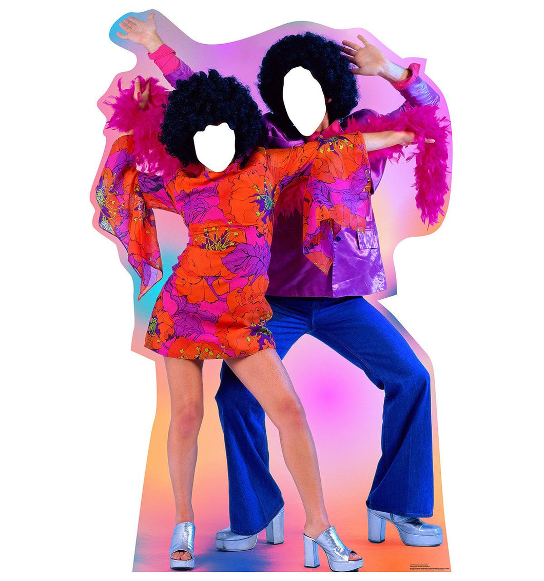 Life - size 70's Disco Dance Couple Stand - in Cardboard Cutout - AT TEN Distribution