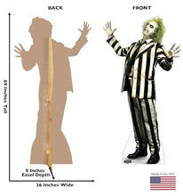 Load image into Gallery viewer, Life - Size Beetlejuice Cardboard Cutout Standee | 69&quot; Michael Keaton Movie Prop - Beetlejuice Beetlejuice (2024) - AT TEN Distribution
