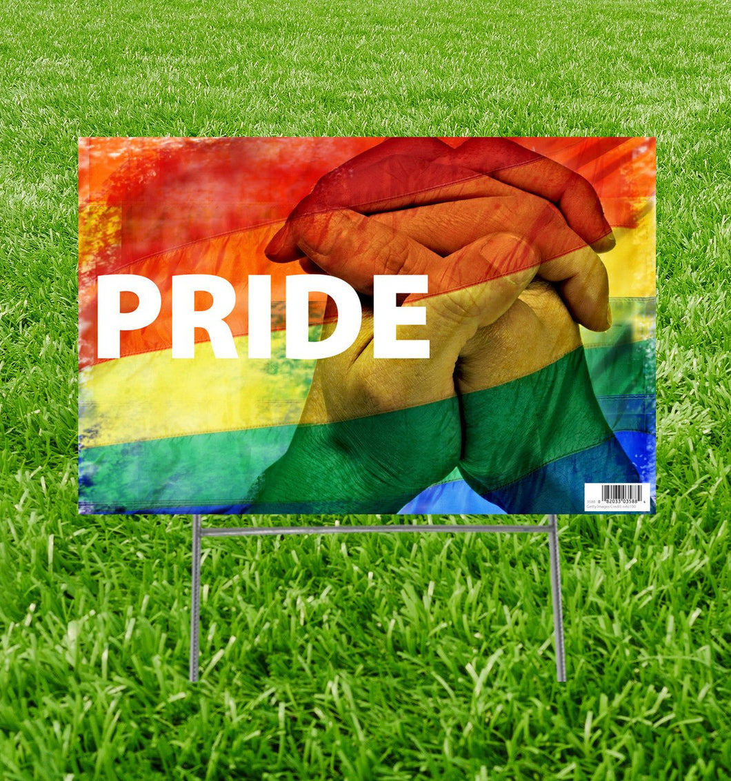 Life - Size Outdoor Coroplast LGBT Pride Yard Sign - AT TEN Distribution
