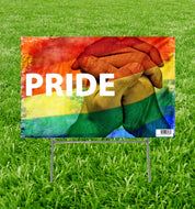 Life - Size Outdoor Coroplast LGBT Pride Yard Sign - AT TEN Distribution