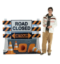 Load image into Gallery viewer, Life - Size Road Closed Detour Sign Cardboard Cutout - AT TEN Distribution
