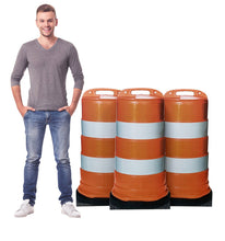 Load image into Gallery viewer, Life - Size Set of Three Construction Barrels Cardboard Cutout - AT TEN Distribution
